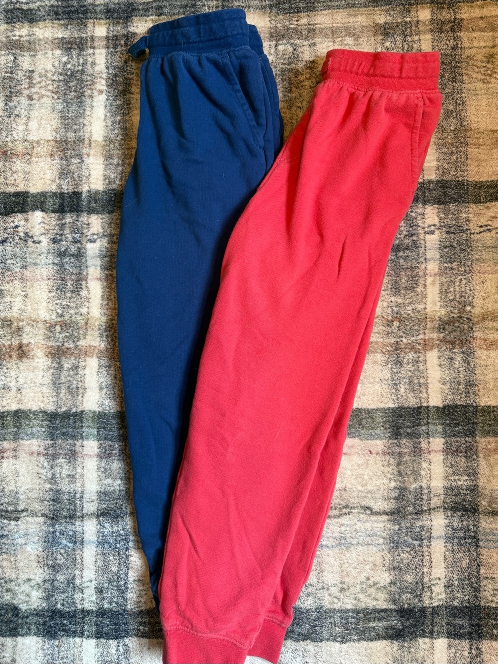 Pair Of Vineyard Vines Kids Jogger Sweatpants- Blue and Red. Small